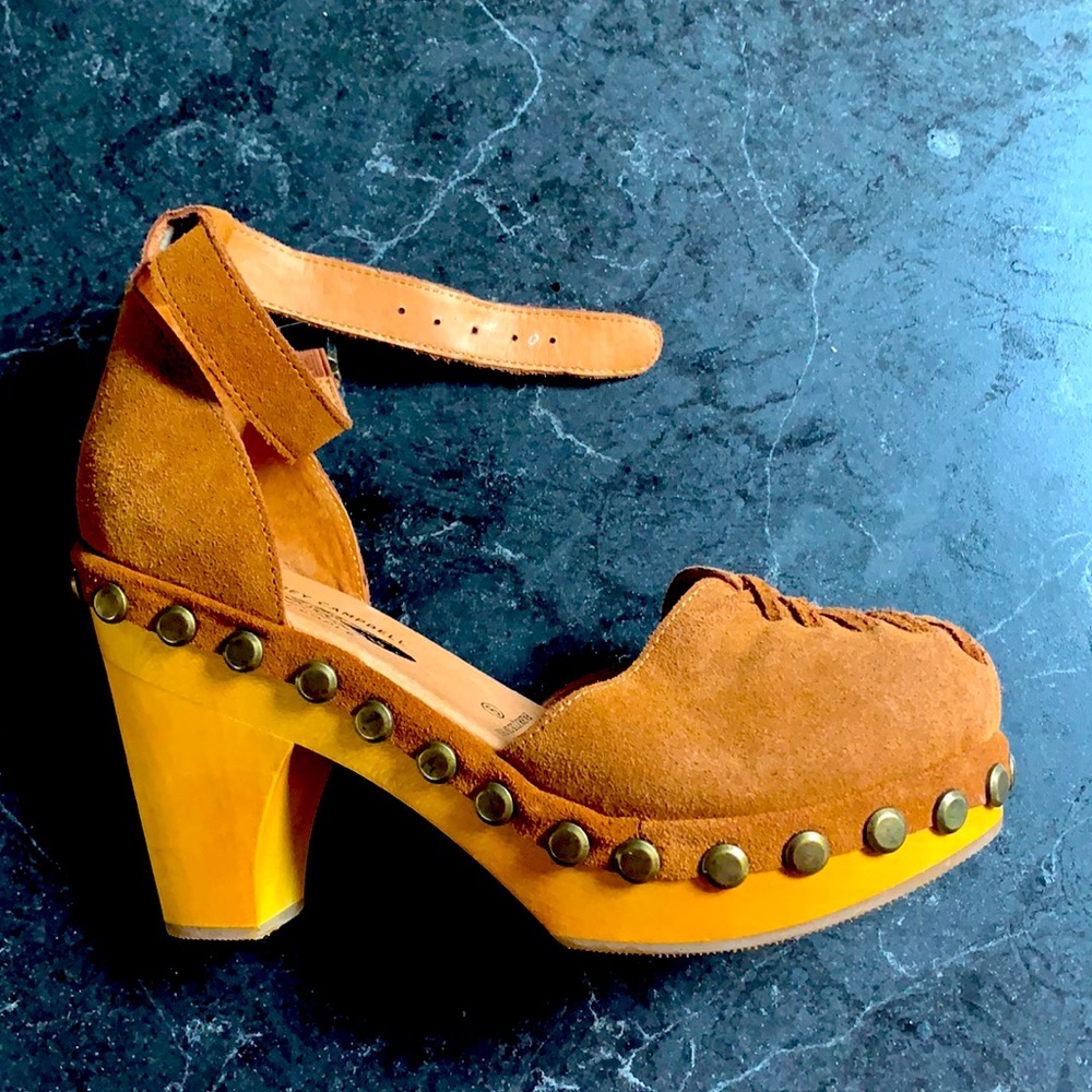 Jeffrey Campbell X Free People New clog studs strap braid detailing leather wood